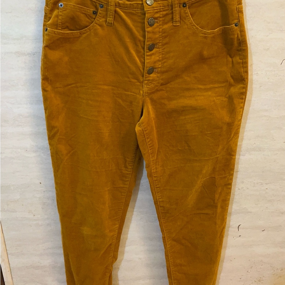 J. Crew 9" High-Rise Skinny Corduroy Pants Mustard Yellow - Picture 2 of 11